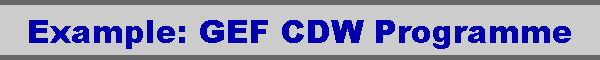 Example: GEF CDW Programme